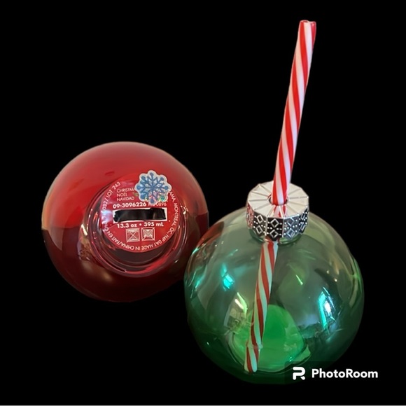 NWT | Christmas Ball Tumbler | Red & Gold |Glass | 13.3oz - Picture 6 of 9